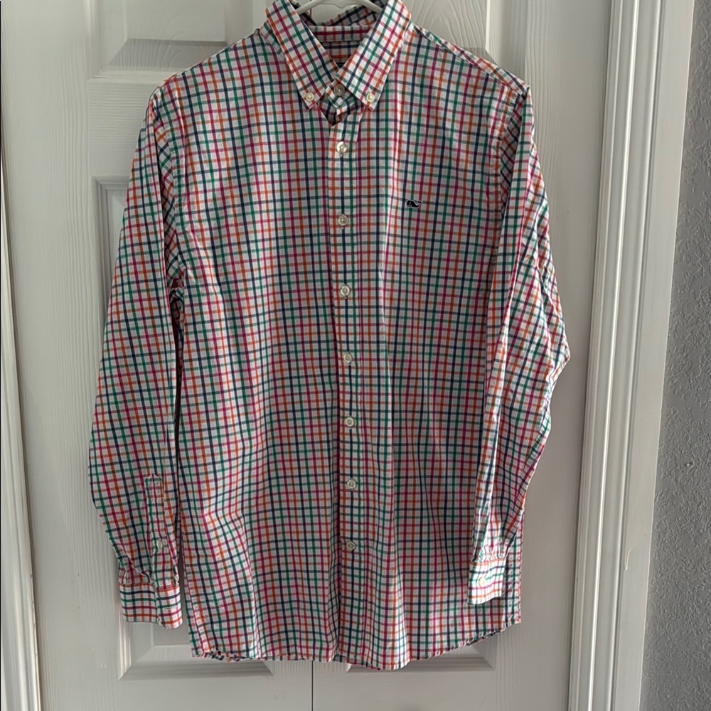 Vineyard Vines Red and Blue Casual Button Down Shirt